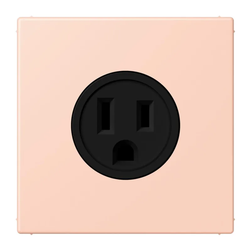Jung Steckdose, US-Norm NEMA, 15 A 125 V ~, Schraubklemmen, ohne Krallen, Thermoplast lackiert, Serie LS, l'ocre rouge clair LC521-15234
