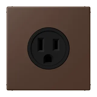 Jung Steckdose, US-Norm NEMA, 15 A 125 V ~, Schraubklemmen, ohne Krallen, Thermoplast lackiert, Serie LS, terre d'ombre br?lée 31 LC521-15239