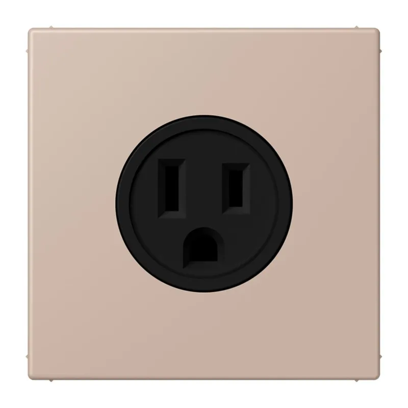 Jung Steckdose, US-Norm NEMA, 15 A 125 V ~, Schraubklemmen, ohne Krallen, Thermoplast lackiert, Serie LS, ombre br?lée claire LC521-15240