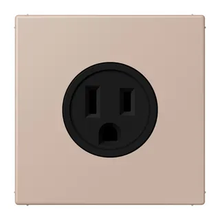 Jung Steckdose, US-Norm NEMA, 15 A 125 V ~, Schraubklemmen, ohne Krallen, Thermoplast lackiert, Serie LS, ombre br?lée claire LC521-15240