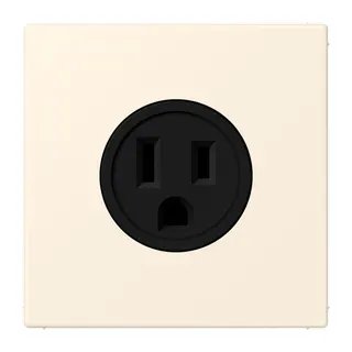 Jung Steckdose, US-Norm NEMA, 15 A 125 V ~, Schraubklemmen, ohne Krallen, Thermoplast lackiert, Serie LS, blanc ivoire LC521-15245