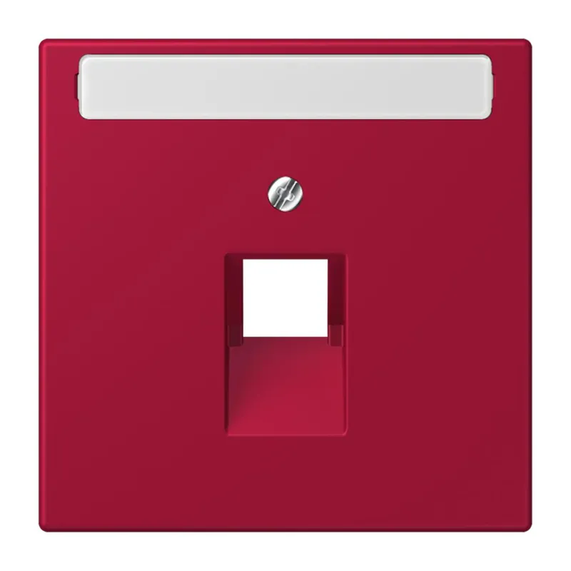 Jung Abdeckung für IAE/UAE-Anschlussdosen 1 x 8-polig, mit Schriftfeld, Thermoplast lackiert, Serie LS, rouge carmin LC969-1NAUA229