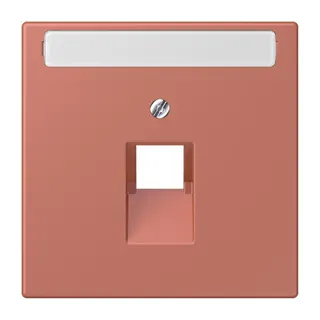 Jung Abdeckung für IAE/UAE-Anschlussdosen 1 x 8-polig, mit Schriftfeld, Thermoplast lackiert, Serie LS, terre sienne brique LC969-1NAUA236
