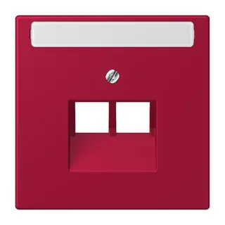 Jung Abdeckung für IAE/UAE-Anschlussdosen 2 x 8-polig, mit Schriftfeld, Thermoplast lackiert, Serie LS, rouge carmin LC969-2NAUA229