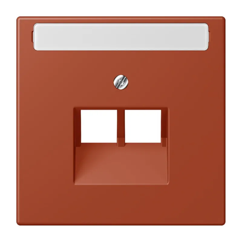 Jung Abdeckung für IAE/UAE-Anschlussdosen 2 x 8-polig, mit Schriftfeld, Thermoplast lackiert, Serie LS, l'ocre rouge LC969-2NAUA232