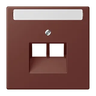 Jung Abdeckung für IAE/UAE-Anschlussdosen 2 x 8-polig, mit Schriftfeld, Thermoplast lackiert, Serie LS, terre sienne br?lée 31 LC969-2NAUA235