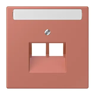 Jung Abdeckung für IAE/UAE-Anschlussdosen 2 x 8-polig, mit Schriftfeld, Thermoplast lackiert, Serie LS, terre sienne brique LC969-2NAUA236
