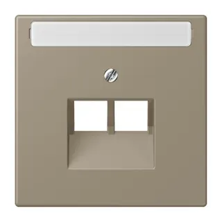 Jung Abdeckung für IAE/UAE-Anschlussdosen 2 x 8-polig, mit Schriftfeld, Thermoplast lackiert, Serie LS, ombre naturelle moyenne LC969-2NAUA242