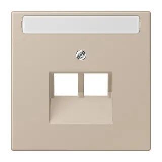 Jung Abdeckung für IAE/UAE-Anschlussdosen 2 x 8-polig, mit Schriftfeld, Thermoplast lackiert, Serie LS, ombre naturelle claire LC969-2NAUA243