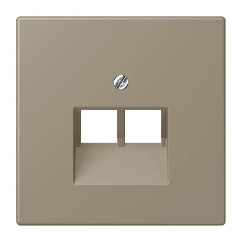 Jung Abdeckung für IAE/UAE-Anschlussdosen 2 x 8-polig, Thermoplast lackiert, Serie LS, ombre naturelle moyenne LC969-2UA242
