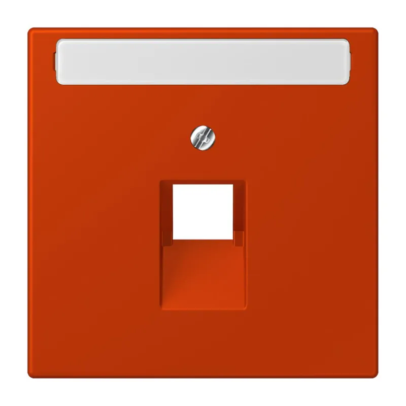 Jung Abdeckung für IAE/UAE-Anschlussdosen 1 x 8-polig, mit Schriftfeld, Thermoplast lackiert, Serie LS, rouge vermillon 59 LC969-1NAUA244