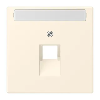 Jung Abdeckung für IAE/UAE-Anschlussdosen 1 x 8-polig, mit Schriftfeld, Thermoplast lackiert, Serie LS, blanc ivoire LC969-1NAUA245