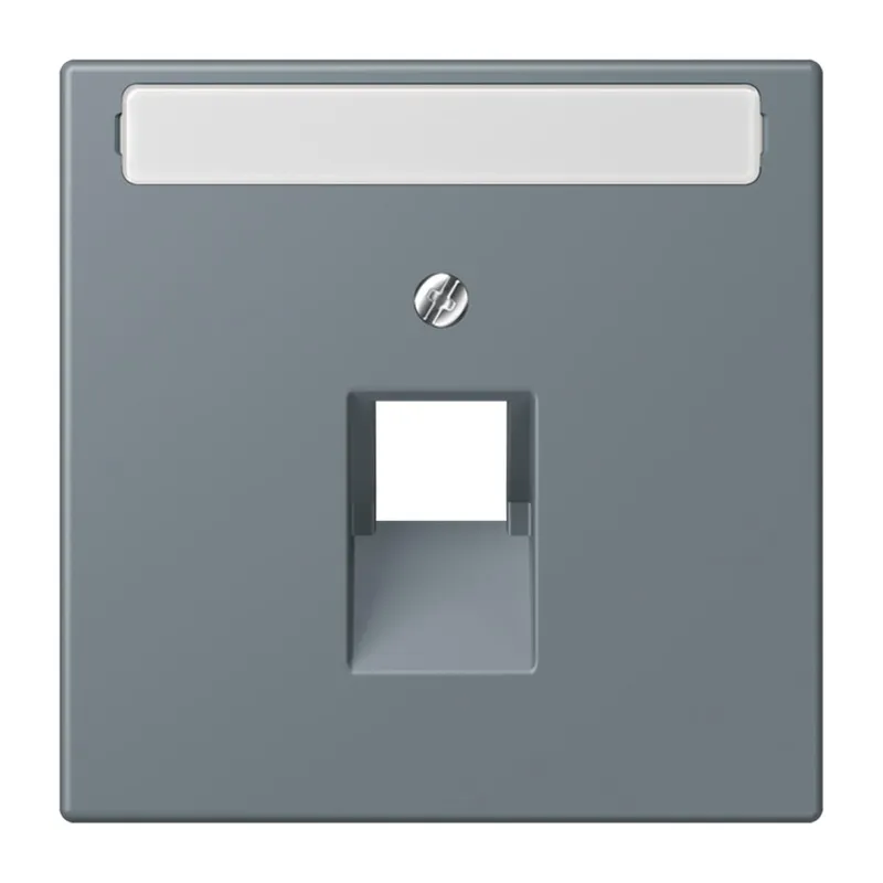 Jung Abdeckung für IAE/UAE-Anschlussdosen 1 x 8-polig, mit Schriftfeld, Thermoplast lackiert, Serie LS, gris 59 LC969-1NAUA251