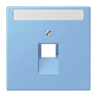 Jung Abdeckung für IAE/UAE-Anschlussdosen 1 x 8-polig, mit Schriftfeld, Thermoplast lackiert, Serie LS, bleu céruléen 59 LC969-1NAUA256