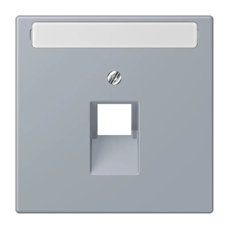 Jung Abdeckung für IAE/UAE-Anschlussdosen 1 x 8-polig, mit Schriftfeld, Thermoplast lackiert, Serie LS, gris clair 59 LC969-1NAUA257