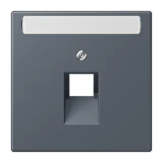 Jung Abdeckung für IAE/UAE-Anschlussdosen 1 x 8-polig, mit Schriftfeld, Thermoplast lackiert, Serie LS, gris fonce 59 LC969-1NAUA262