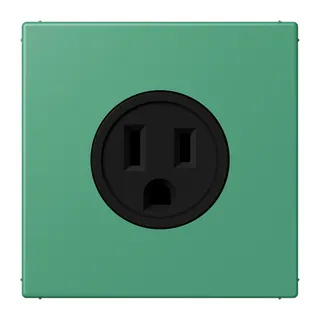 Jung Steckdose, US-Norm NEMA, 15 A 125 V ~, Schraubklemmen, ohne Krallen, Thermoplast lackiert, Serie LS, vert 59 LC521-15250