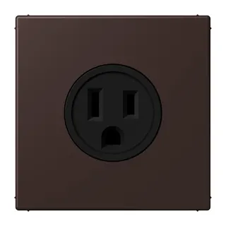 Jung Steckdose, US-Norm NEMA, 15 A 125 V ~, Schraubklemmen, ohne Krallen, Thermoplast lackiert, Serie LS, terre d?ombre br?lée 59 LC521-15252