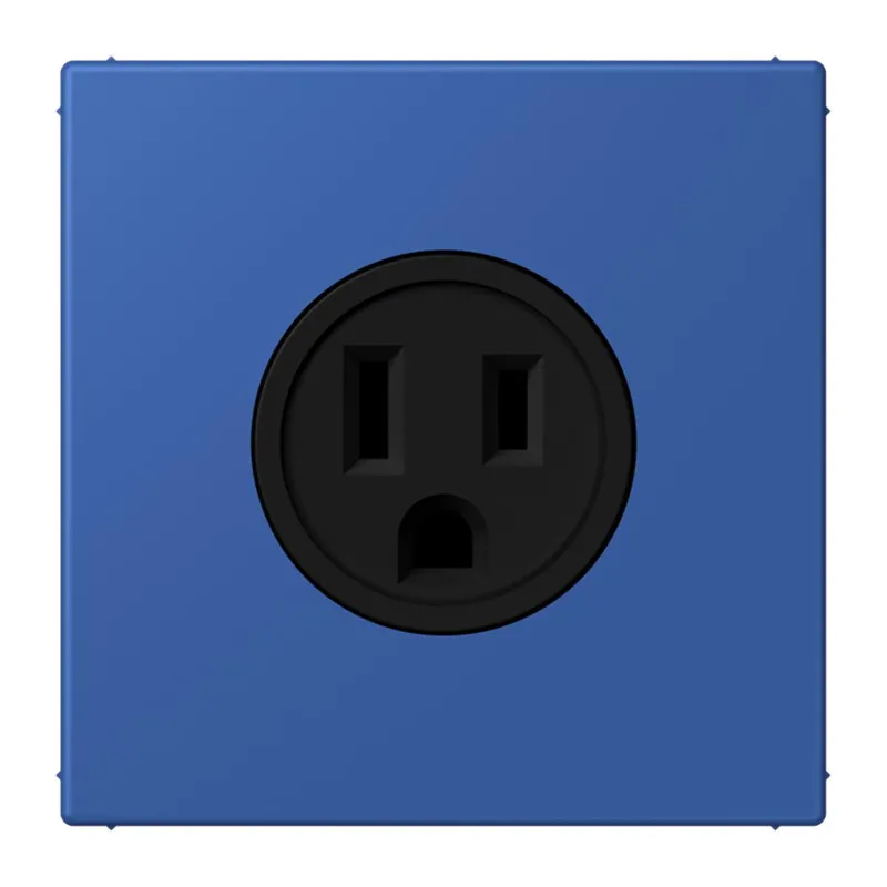 Jung Steckdose, US-Norm NEMA, 15 A 125 V ~, Schraubklemmen, ohne Krallen, Thermoplast lackiert, Serie LS, bleu outremer 59 LC521-15253