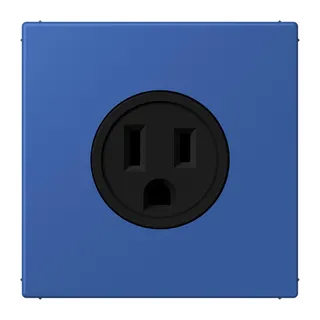 Jung Steckdose, US-Norm NEMA, 15 A 125 V ~, Schraubklemmen, ohne Krallen, Thermoplast lackiert, Serie LS, bleu outremer 59 LC521-15253