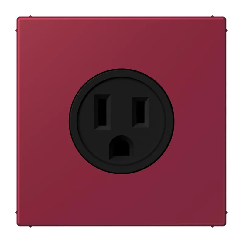 Jung Steckdose, US-Norm NEMA, 15 A 125 V ~, Schraubklemmen, ohne Krallen, Thermoplast lackiert, Serie LS, le rubis LC521-15255