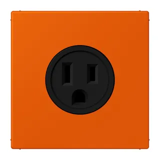 Jung Steckdose, US-Norm NEMA, 15 A 125 V ~, Schraubklemmen, ohne Krallen, Thermoplast lackiert, Serie LS, orange vif LC521-15260