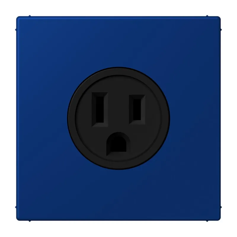 Jung Steckdose, US-Norm NEMA, 15 A 125 V ~, Schraubklemmen, ohne Krallen, Thermoplast lackiert, Serie LS, bleu outremer foncé LC521-15261
