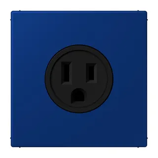 Jung Steckdose, US-Norm NEMA, 15 A 125 V ~, Schraubklemmen, ohne Krallen, Thermoplast lackiert, Serie LS, bleu outremer foncé LC521-15261