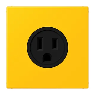 Jung Steckdose, US-Norm NEMA, 15 A 125 V ~, Schraubklemmen, ohne Krallen, Thermoplast lackiert, Serie LS, le jaune vif LC521-15263