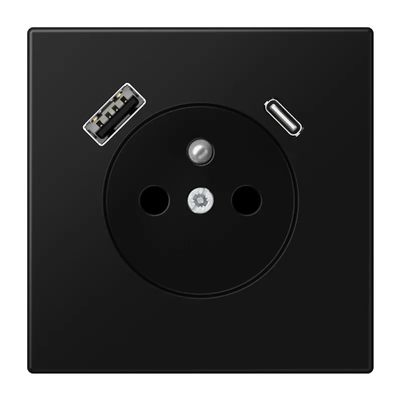 Jung Steckdose, französisch/belgisches System 16 A 250 V ~, mit USB-Ladegerät 1 x Typ A + 1 x Typ C, SAFETY+, Serie LS1520F-15CASWM