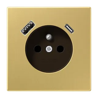 Jung Steckdose, französisch/belgisches System 16 A 250 V ~, mit USB-Ladegerät 1 x Typ A + 1 x Typ C, SAFETY+, Serie ME1520F-15CAC