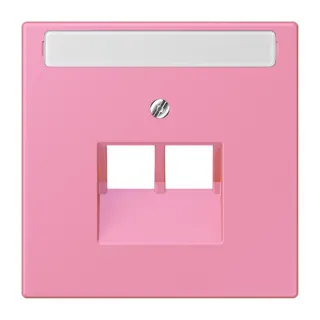 Jung Abdeckung für IAE/UAE-Anschlussdosen 2 x 8-polig, mit Schriftfeld, Thermoplast lackiert, Serie LS, rose vif LC969-2NAUA246
