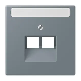 Jung Abdeckung für IAE/UAE-Anschlussdosen 2 x 8-polig, mit Schriftfeld, Thermoplast lackiert, Serie LS, gris 59 LC969-2NAUA251