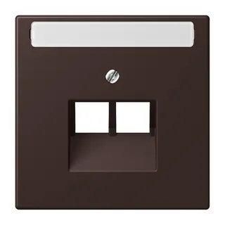 Jung Abdeckung für IAE/UAE-Anschlussdosen 2 x 8-polig, mit Schriftfeld, Thermoplast lackiert, Serie LS, terre d?ombre br?lée 59 LC969-2NAUA252