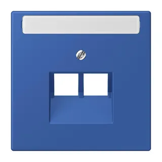 Jung Abdeckung für IAE/UAE-Anschlussdosen 2 x 8-polig, mit Schriftfeld, Thermoplast lackiert, Serie LS, bleu outremer 59 LC969-2NAUA253