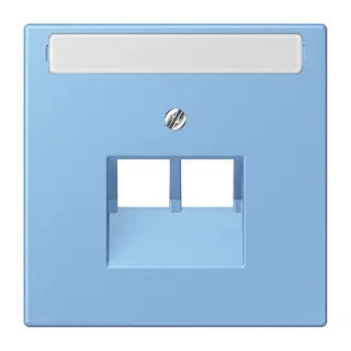 Jung Abdeckung für IAE/UAE-Anschlussdosen 2 x 8-polig, mit Schriftfeld, Thermoplast lackiert, Serie LS, bleu céruléen 59 LC969-2NAUA256