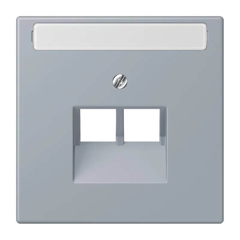Jung Abdeckung für IAE/UAE-Anschlussdosen 2 x 8-polig, mit Schriftfeld, Thermoplast lackiert, Serie LS, gris clair 59 LC969-2NAUA257