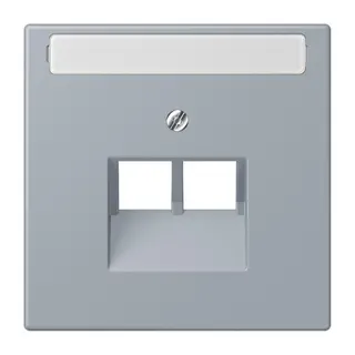Jung Abdeckung für IAE/UAE-Anschlussdosen 2 x 8-polig, mit Schriftfeld, Thermoplast lackiert, Serie LS, gris clair 59 LC969-2NAUA257