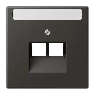 Jung Abdeckung für IAE/UAE-Anschlussdosen 2 x 8-polig, mit Schriftfeld, Thermoplast lackiert, Serie LS, ombre naturelle 59 LC969-2NAUA259