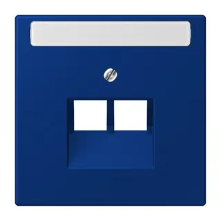 Jung Abdeckung für IAE/UAE-Anschlussdosen 2 x 8-polig, mit Schriftfeld, Thermoplast lackiert, Serie LS, bleu outremer foncé LC969-2NAUA261