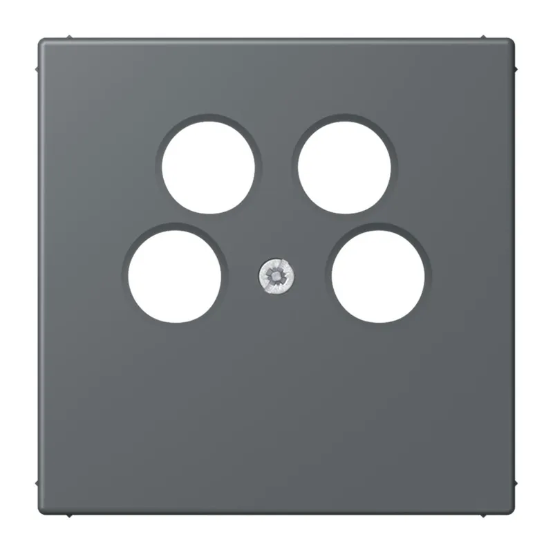 Jung Abdeckung für 4-Loch SAT-TV-Steckdose (Ankaro), Thermoplast, Serie LS, gris foncé 31 LC990-4SAT2202