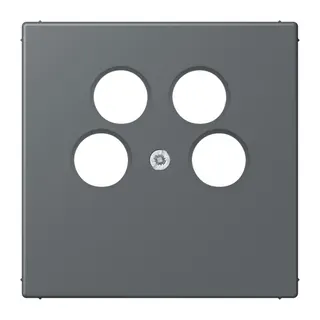 Jung Abdeckung für 4-Loch SAT-TV-Steckdose (Ankaro), Thermoplast, Serie LS, gris foncé 31 LC990-4SAT2202