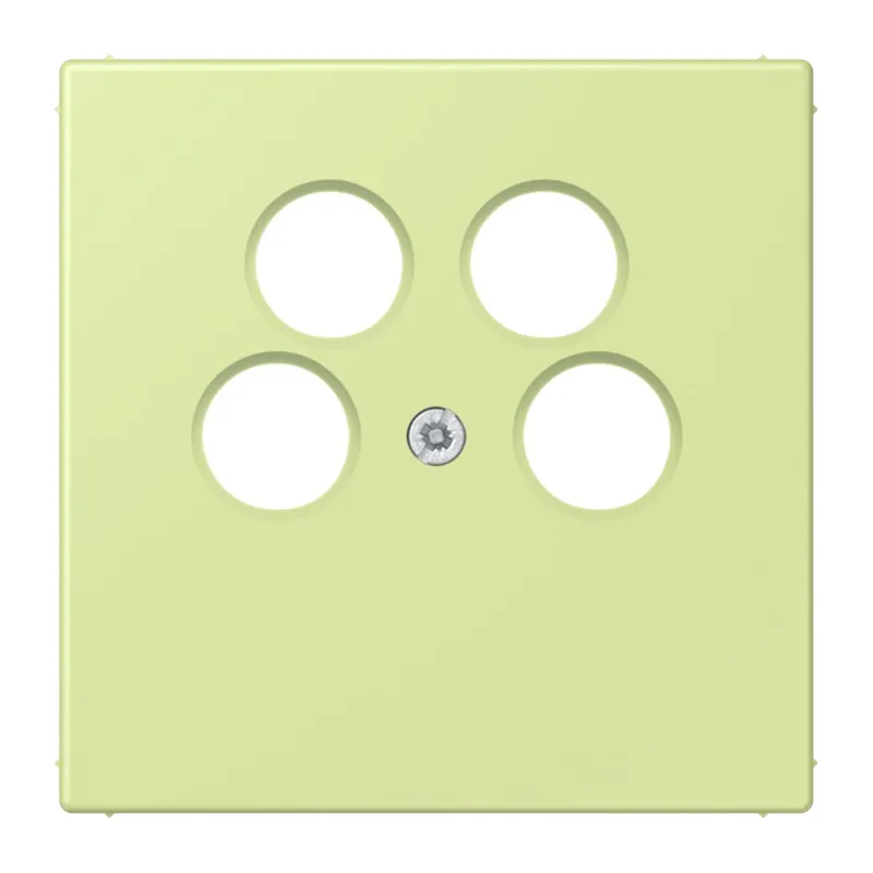 Jung Abdeckung für 4-Loch SAT-TV-Steckdose (Ankaro), Thermoplast, Serie LS, vert jaune clair LC990-4SAT2222