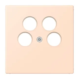 Jung Abdeckung für 4-Loch SAT-TV-Steckdose (Ankaro), Thermoplast, Serie LS, rose pâle LC990-4SAT2228