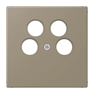 Jung Abdeckung für 4-Loch SAT-TV-Steckdose (Ankaro), Thermoplast, Serie LS, ombre naturelle moyenne LC990-4SAT2242