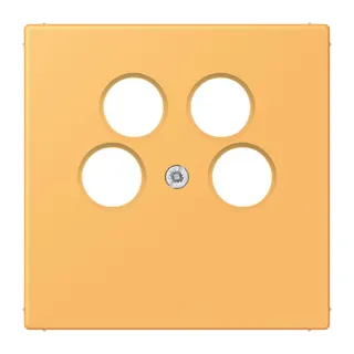 Jung Abdeckung für 4-Loch SAT-TV-Steckdose (Ankaro), Thermoplast, Serie LS, ocre jaune clair LC990-4SAT2254