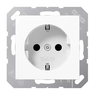 Jung SCHUKO Steckdose, 16 A 250 V ~, Duroplast antimikrobiell, Serie AS, alpinweiß SPA1520WW