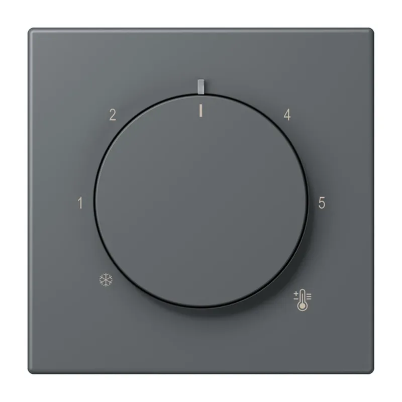 Jung Abdeckung für Raumtemperaturregler-Einsätze, Thermoplast lackiert, Serie LS, gris foncé 31 LC1749BF202
