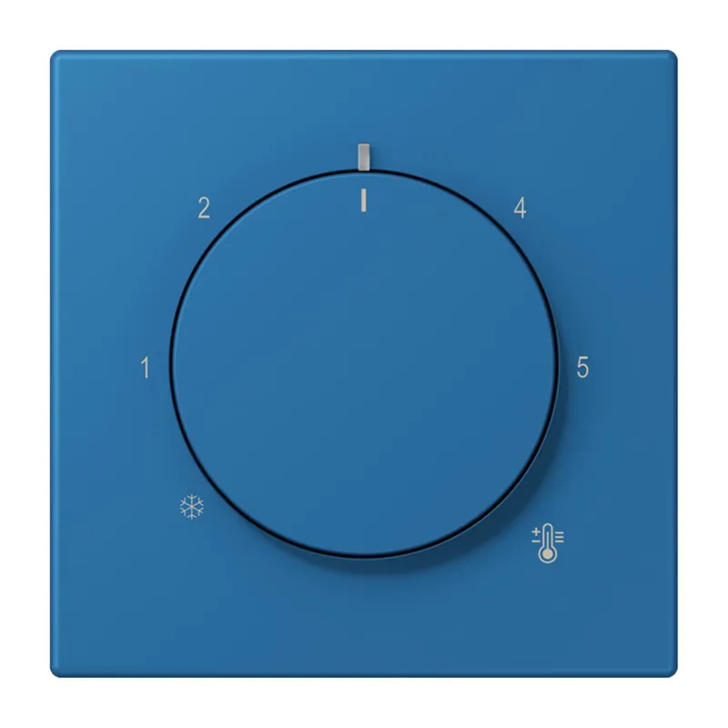 Jung Abdeckung für Raumtemperaturregler-Einsätze, Thermoplast lackiert, Serie LS, bleu céruléen 31 LC1749BF211