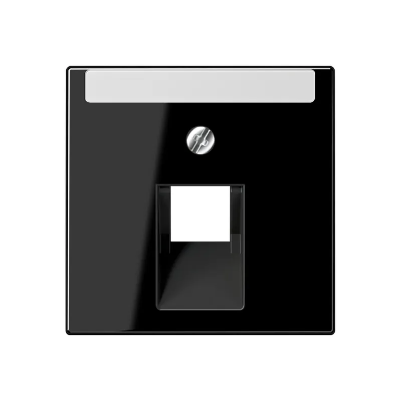Jung Abdeckung für IAE/UAE-Anschlussdosen 1 x 8-polig, mit Schriftfeld, Thermoplast, Serie A, schwarz A569-1NAPLUASW